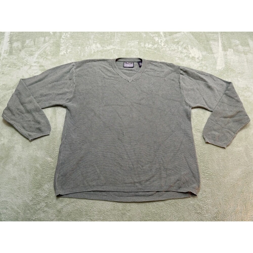 Gap Sweater Mens Size Adult Medium V- Neck Knit Green Pullover